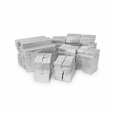 Z53S Silver Foil Cotton Filled Paper Boxes 5 1/4 x 3 3/4x7/8 Recyclable Jewelry Gift Boxes For Necklace and Bracelet Jewelry