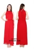 Halter Neck A-Line Red  Maxi Dress