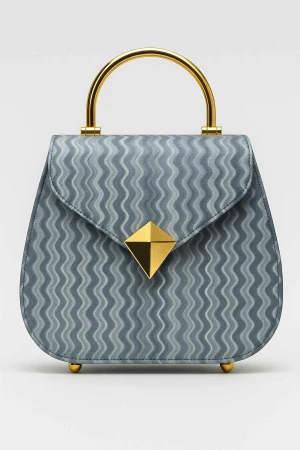 Wave-Pattern Structured Handbag
