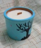 Hand painted mud pot soy wax candles infused with bergamot essential oil