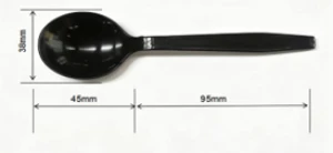 Disposable Black Plastic Spoon  PS Heavy Duty Spoon