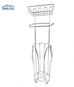new style bathroom accessories free standing chrome toilet paper roll holder with phone storage