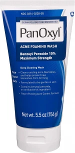 PanOxyl Acne Foaming Wash Benzoyl Peroxide 10% Maximum Strength Antimicrobial, 5.5 Ounce