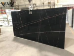 Gold Veins Black Quartz Stone Slab