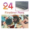 0.38mm pen Tip Art Marker 24 color pen and pvc package, High Quality Fineliner Tip Art Marker