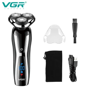 VGR Men's Electric Shaver, Waterproof Rechargeable Electric Shaver with Triple Rotary Heads V309