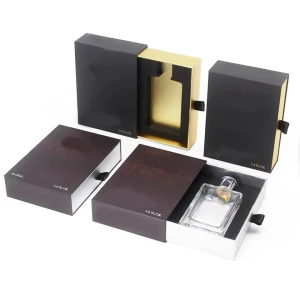 Elegant Custom Logo Printed Black Matte Rigid Paper Perfume Gift Boxes With Insert