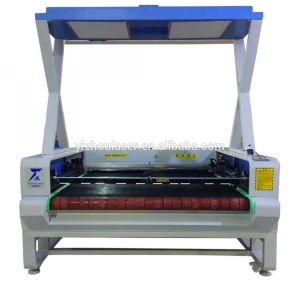 auto feeding ccd camera printed textile leather cotton fabric laser cutting machine