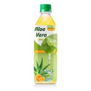 Halos/OEM 500ml pet bottle Aloe vera drink with Orange flavor