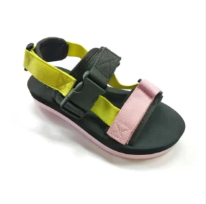 Black Kids EVA Beach Sandals Girls Children Back Straps Shoes