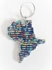 Wire Beaded Africa Map Key rings