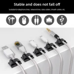 100pcs Adjustable Multipurpose with Strong Self Adhesive Cable Wire Organizer Clamps Cord Management Drop Wire Cable Clip Holder