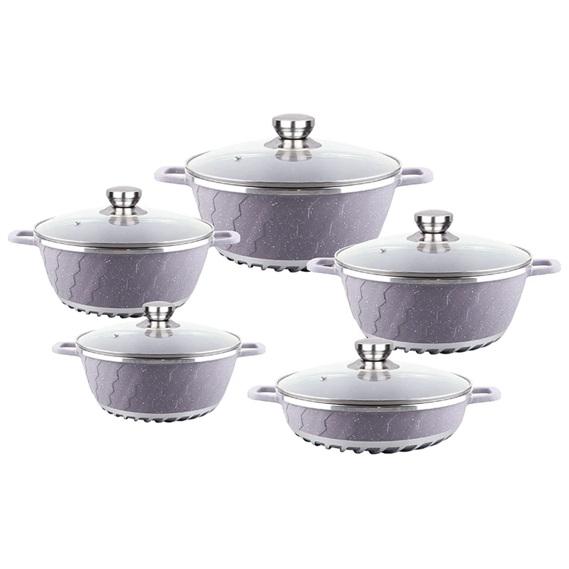 10pcs die cast aluminium nonstick cookware set cooking pot set