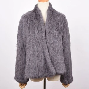 11 Colours Thick Knitted Real Rabbit Fur Jacket Women Winter Warm Fashion Lady Fur Coat