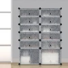 12-Cube DIY Shoe Rack Modular Organizer Plastic Cabinet 6 Tier Shelving Bookcase Cabinet Closet