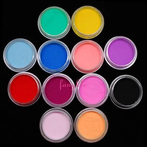 12 fashion colors carving powder nail color acrylic powder