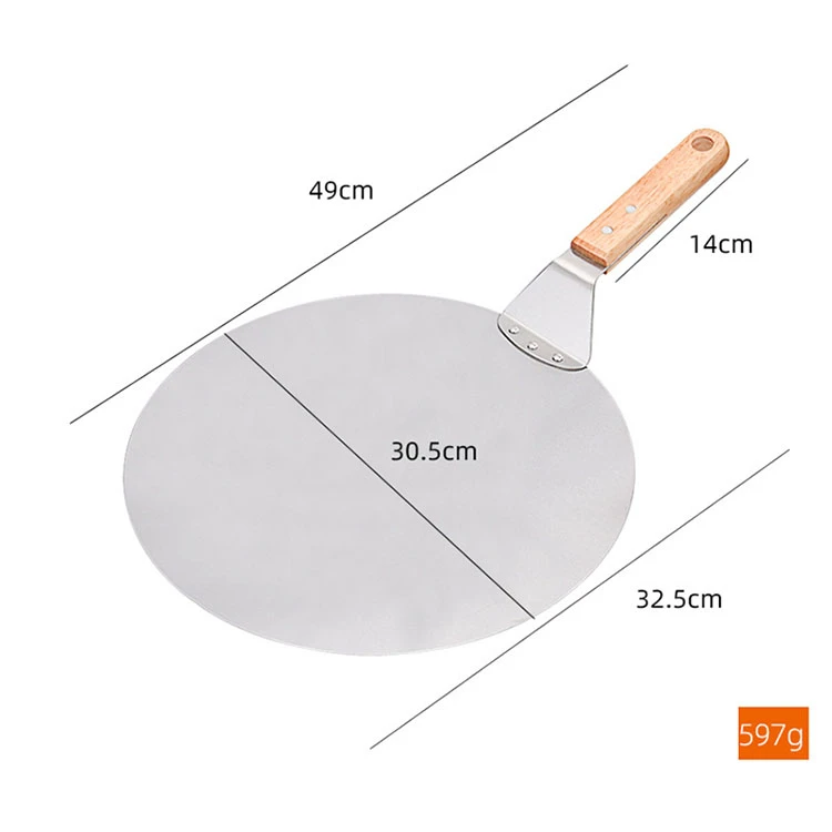 12 inch stainless steel pizza shovel large round cake pizza shovel cake transferer baking tool
