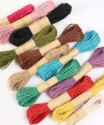 12pcs Colorful Natural Jute Twine Colored Gift Cord Twine for DIY Gift Wrapping Arts Crafts Packing String