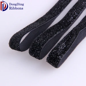 1.5cm Black Nylon Velvet Glitter Ribbon for garment accessories