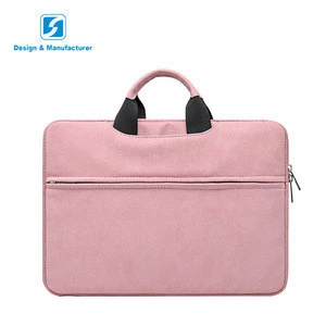 15inHigh quality waterproof PU pink lady business leather laptop bags