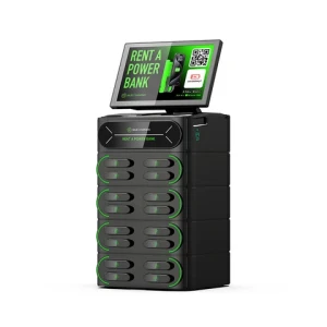 16 slot integrated stackable mobile phone powerbank charging station share power bank rental station with screen vending machine