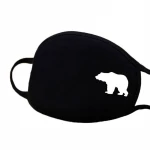 1Pc Unisex Winter Warm Thickening Half Face Mouth Mask Cotton Cartoon Pattern Anti-Dust Anti-Bacterial Respirator Classic Black