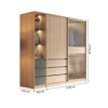 2-Door Sliding Wardrobe System with Dressing Table for Bedroom or Hotel/Villa Walk-in Closet Cloakroom Furniture
