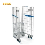 2 Sided Industrial Logistic Equipment Cargo Storage Detachable Foldable Galvanized Roll Container