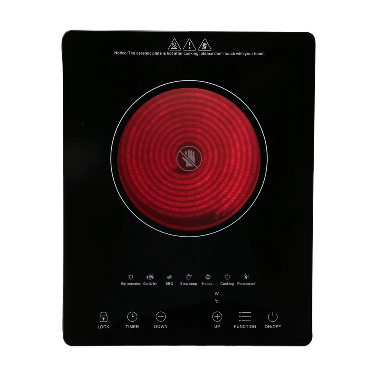 2000W Ceramic Infrared Cook Stove Electric Single Hot Plate Hob