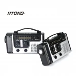 2015 solar dynamo portable fm Radio with Power Bank
