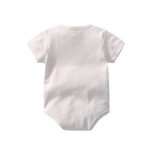 2018 Hot Selling Shot Sleeve Newborn Super Soft 100% Cotton Blank Baby Romper
