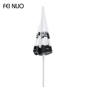 2018 Professional outdoor sunshade white black promotional ad umbrellas with custom print