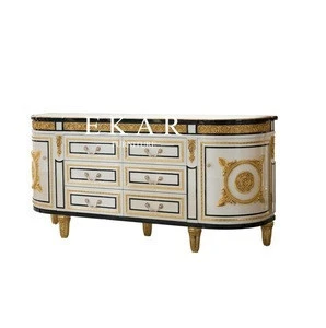 2018 Spanish design antique luxury hand carved wood sideboard
