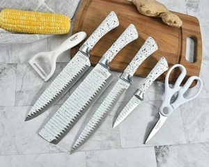 2020 best seller non-stick coated 6pcs kitchen knife set in gift box