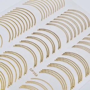 2020 Fangxia Nail Art Supplier Top Quality Japanese Golden Metal Foil Nail Art Paper Decals 3d Nail Stickers