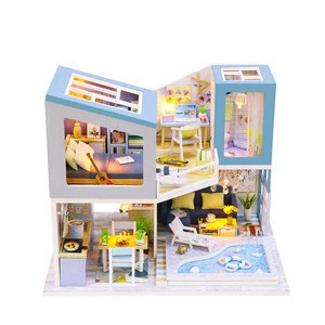 2020 High Quality Diy Dollhouse Wooden House Toy Miniature Doll house