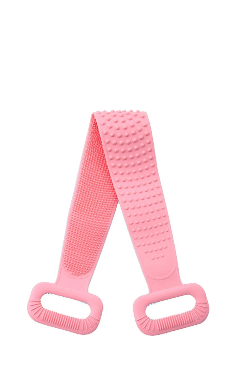 2020 New arrivals wholesale different colors plastic dual side sponge scrubber belt silicone bath towel
