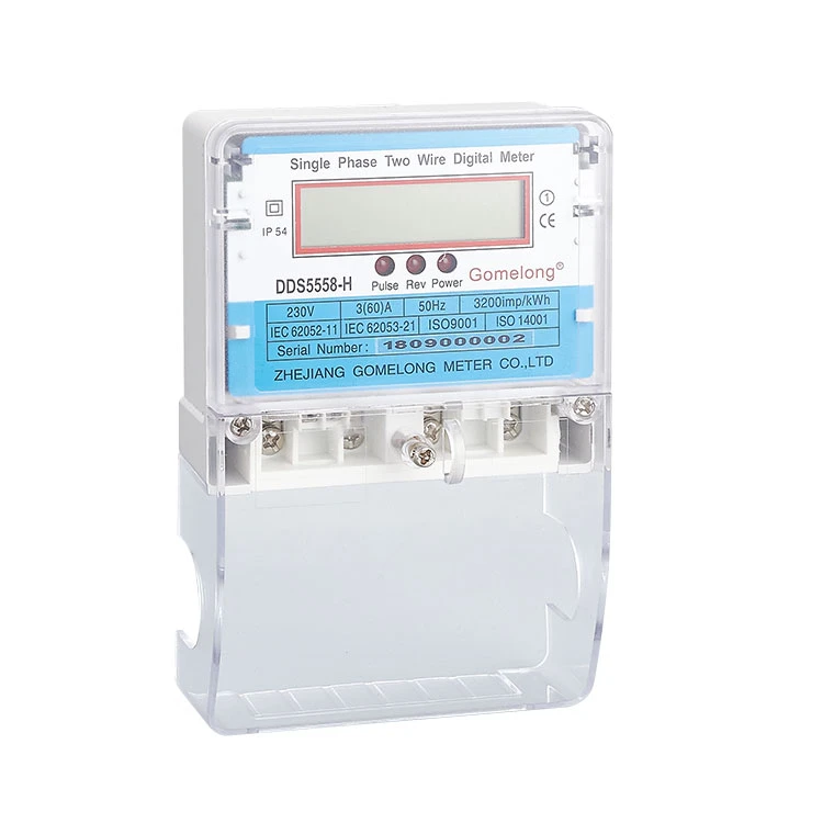 2021 New DDS5558 Single Phase Two Wire ultrasonic Electricity Energy Meter Lcd Display