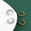 2021 new style DIY 925 silver needle personality design chain C-ring 14K gold-plated earrings women cheap factory wholesale