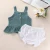 Import 2021 summer childrens Suit Girl vest solid top shorts two piece set infant toddler outfits baby girl clothes from China