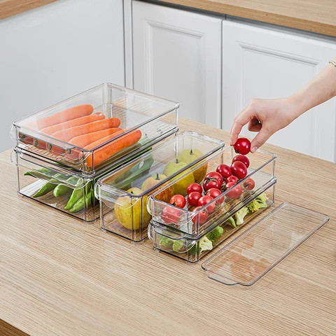 2024 Kitchen accessories Stackable Storage Box Container Refrigerator Drawer Fridge Storage Organizer