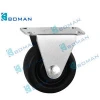 2.5 Inch Flat Fixed Rubber Caster With Threaded Stem Furniture Universal Casters Wheels Flat Brake Industrial Caster