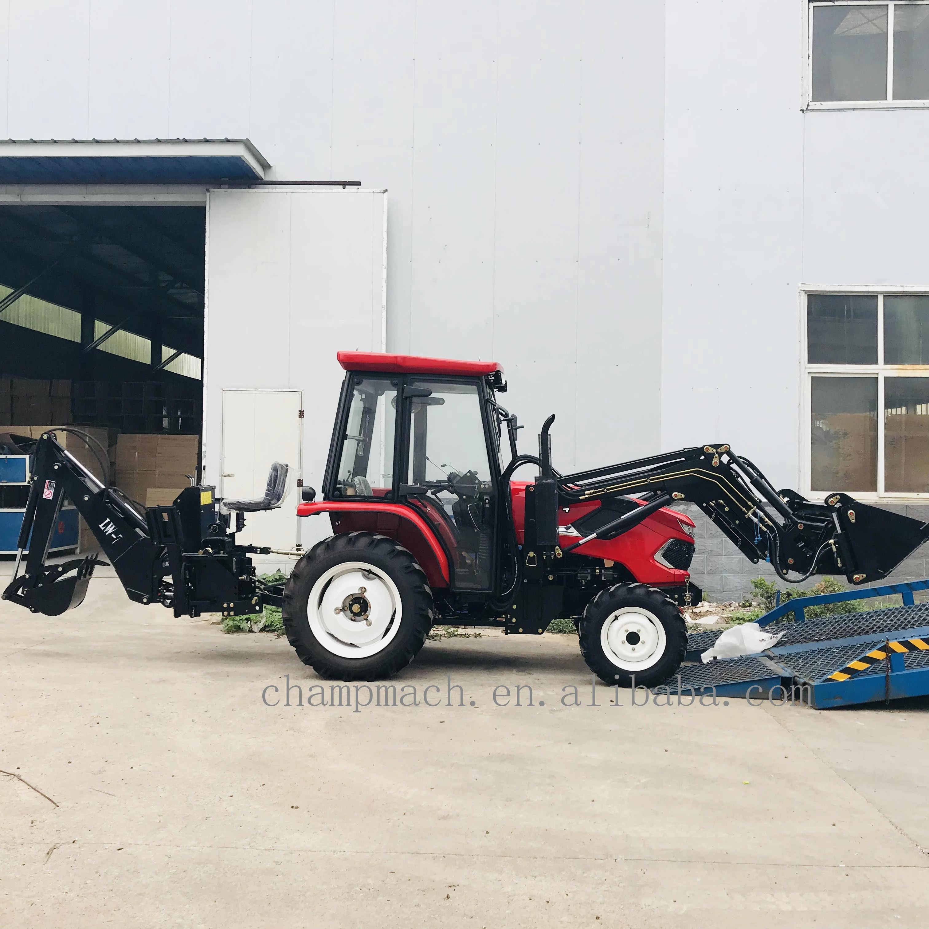 25hp 4wd mini farm tractors with front end loader and back hoe