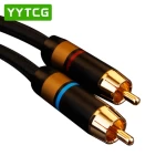 2RCA Pair High Quality 6N 99.9999% OFC Male-Male RCA audio Cable for amplifier with Gold Plated RCA Plug for Hifi System