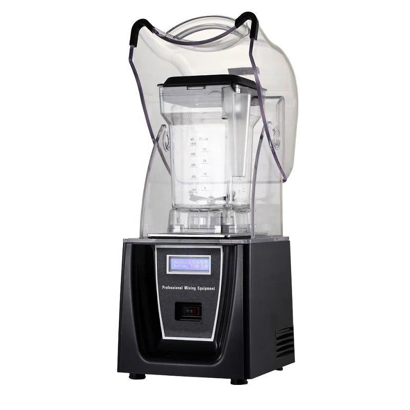 3.8HP Built-in Programmed Quiet Commercial Bar Blender with Sound Cover Enclosure