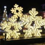 3D Giant Commercial Customized Led Snowflake Motif Light for Christmas Decoration