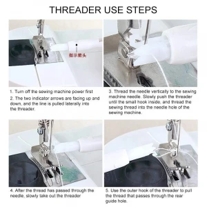 3Pcs Automatic Needle Threader Insertion Tool Applicator For Sewing Machine Sew Thread With English Introduction