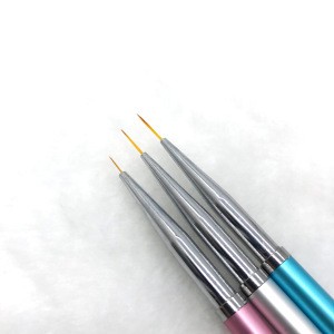 3pcs/set colorful metal handle nail gel paint brush nail
