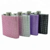6OZ Crystal Rhinestone Wrapped Stainless Steel Wholesale Hip Flasks