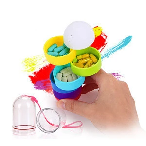 7 days Mini Rainbow Silicone Pill Cases Container Removtable with Non-stick for Travelling Multi Use